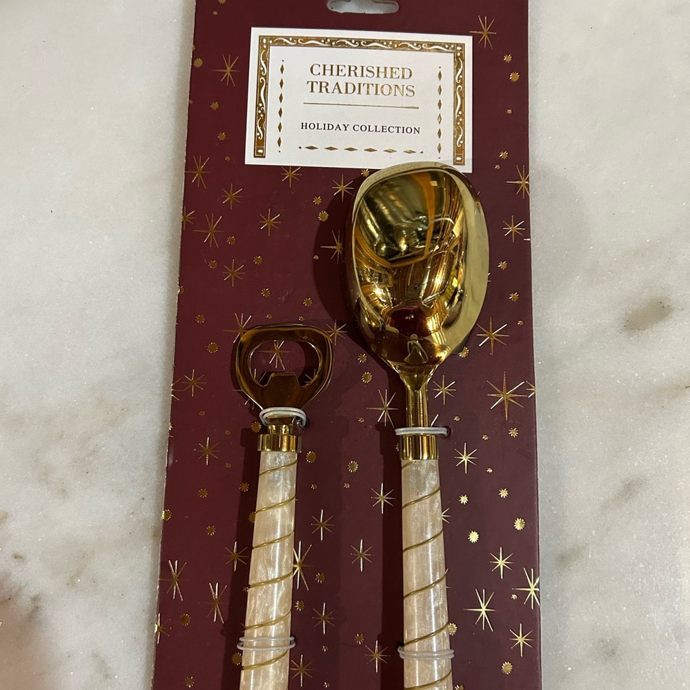 Gold and Cream Kitchen Tool Set